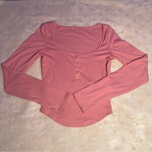 SHEIN Dusty Rose Long Sleeve Tee